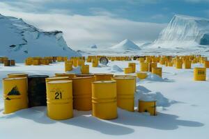 ai genererad radioaktiv avfall i antarktis. generera ai foto