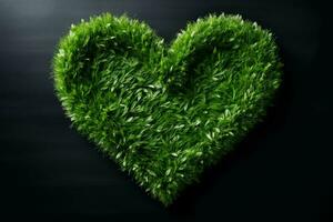 ai genererad spretig hjärta gräs. generera ai foto