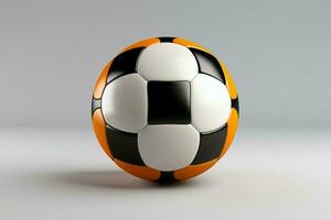 ai genererad en fotboll boll glimmande mot en ljus bakgrund skapande en dynamisk scen ai genererad foto
