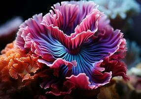 ai genererad färgrik koraller i de hav. under vattnet liv. foto