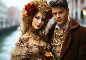 ai genererad venetian karneval mask. tradition och glamour foto