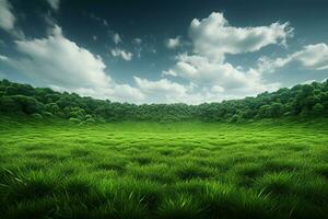 ai genererad frodig grön gräs äng bakgrund. generativ ai foto