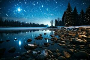 ai genererad starry vinter- nätter - generativ ai foto