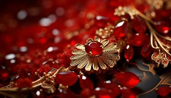 ai genererad skinande guld Smycken symboliserar kärlek och elegans genererad förbi ai foto