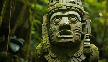 ai genererad gammal idol skulptur symboliserar andlighet i balinesisk kultur genererad förbi ai foto