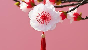 ai genererad rosa körsbär blommar symbolisera skönhet i natur genererad förbi ai foto