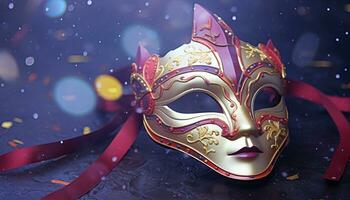 ai genererad färgrik masker och kostymer skapa en festlig firande genererad förbi ai foto