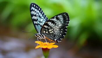 ai genererad vibrerande fjäril i natur, flygande med elegans genererad förbi ai foto