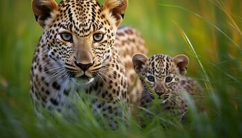 ai genererad gepard gående i de afrikansk vildmark genererad förbi ai foto