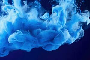 ai genererad abstrakt färgrik blå rök bakgrund, ljus färgad, abstrakt blå rök på en mörk bakgrund. ai genererad foto