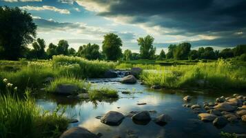 ai genererad natur landskap bakgrund foto