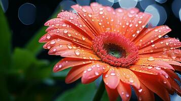 ai genererad vibrerande gerbera daisy i daggig äng en gåva av natur foto