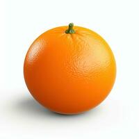 ai genererad orange på vit bakgrund. färsk, friska, friska liv, frukt foto