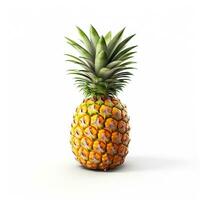 ai genererad ananas på vit bakgrund. färsk, friska, friska liv, frukt foto