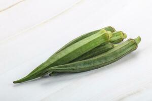 grön mogen gott okra tropisk vegetabiliska foto