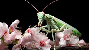 ai genererad blomma bönsyrsa isolerat på vit bakgrund. generativ ai foto