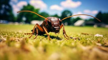 ai genererad Foto av cricket på en jord. generativ ai