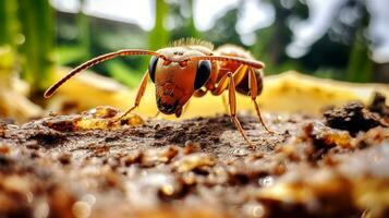ai genererad Foto av citronella myra på en jord. generativ ai