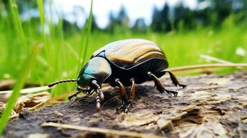 ai genererad Foto av juni insekt på en jord. generativ ai