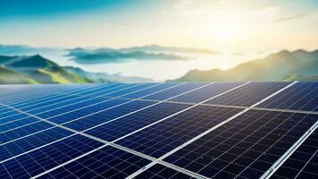 smutsig sol- cell paneler till kraft hus och städer foto