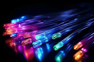ai genererad den teknologi, hög hastighet fiber kablar Begagnade för hög hastighet bredband internet anslutningar foto