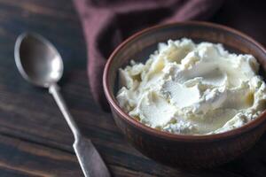 mascarpone - italiensk grädde ost foto