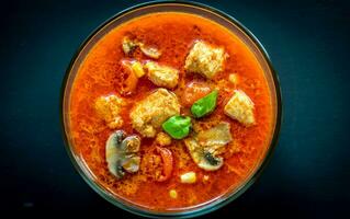 thai röd kyckling curry foto