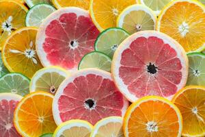 skivor citrusfrukter foto