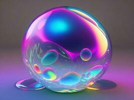 ai genererad bubbla abstrakt 3d framställa av färgrik bubblor abstrakt bakgrund generativ ai foto