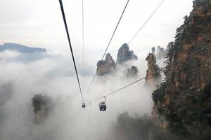 tianmen mountain linbanan, längsta berg linbanan i världen tianzishan Kina foto