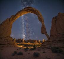 ai genererad valv nationell parkera, utah, förenad stater. känd båge. foto