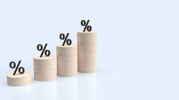de procent trä bar Diagram för företag begrepp 3d tolkning. foto