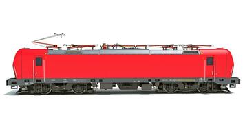 lokomotiv tåg 3d tolkning på vit bakgrund foto