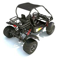 av väg dyn buggy 3d tolkning på vit bakgrund foto