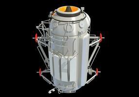 service modul av iss internationell Plats station 3d tolkning på svart bakgrund foto