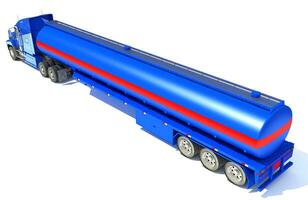 tung lastbil med tank trailer 3d tolkning på vit bakgrund foto