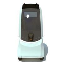 robot framtida bil 3d tolkning på vit bakgrund foto