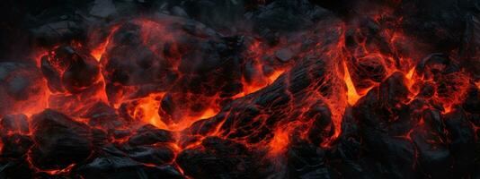 ai genererad levande lava textur i utbrott. ai generativ. foto