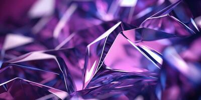 ai genererad fascinerande närbild av en lila kristaller. ai generativ. foto