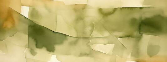 ai genererad ljus brun grön oliv salvia beige abstrakt vattenfärg. konst bakgrund för design foto