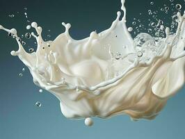 ai genererad färsk mjölk stänk. generativ ai foto