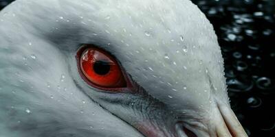 ai genererad stänga upp av en vit svan med skön ögon. generativ ai foto