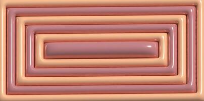 rosa uppblåst rektangulär former, 3d tolkning illustration foto