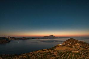 natt landskap, grekisk öar foto