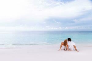 romantisk datum på de strand foto