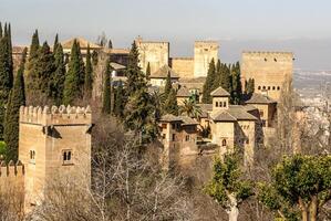 se av de känd alhambra, granada, Spanien. foto
