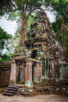 ruiner av pra khan tempel i angkor thom av cambodia foto