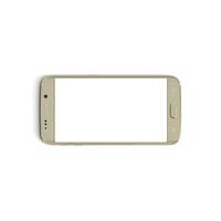 mobil telefon - främre - horisontell - guld isolerat på vit bakgrund foto