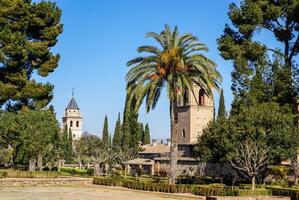 trädgårdar av la alhambra i granada, Spanien foto