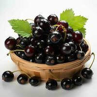 ai genererad färsk svart vinbär frukt. generativ ai foto